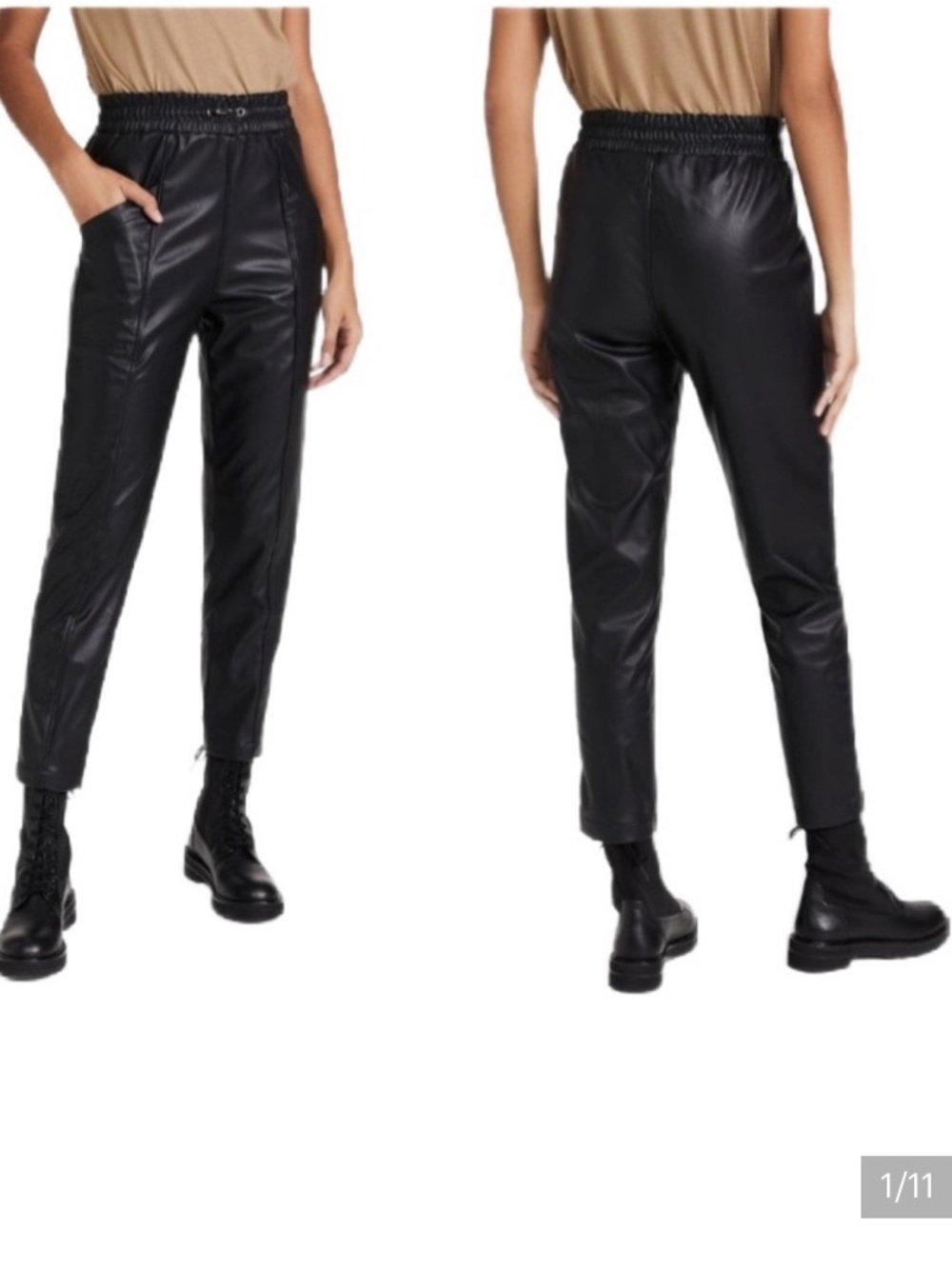 NWT Rails Black Jayden Faux Leather Cropped Pants Size M